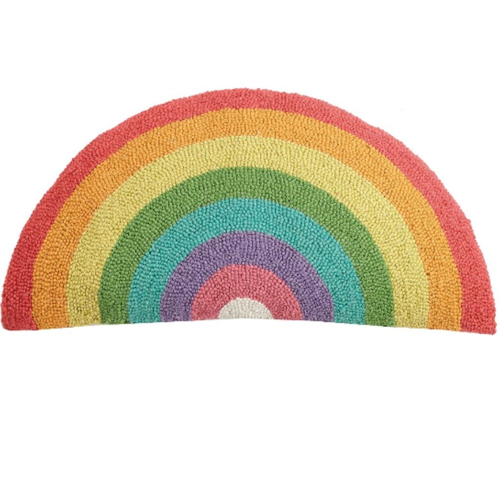 Peking Craft rainbow needlepoint pillow